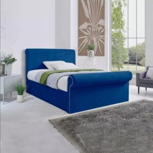 Luxury Scroll sleigh Upholstered Bed Frame