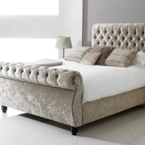 Chesterfield Sleigh Swan Bed Frame
