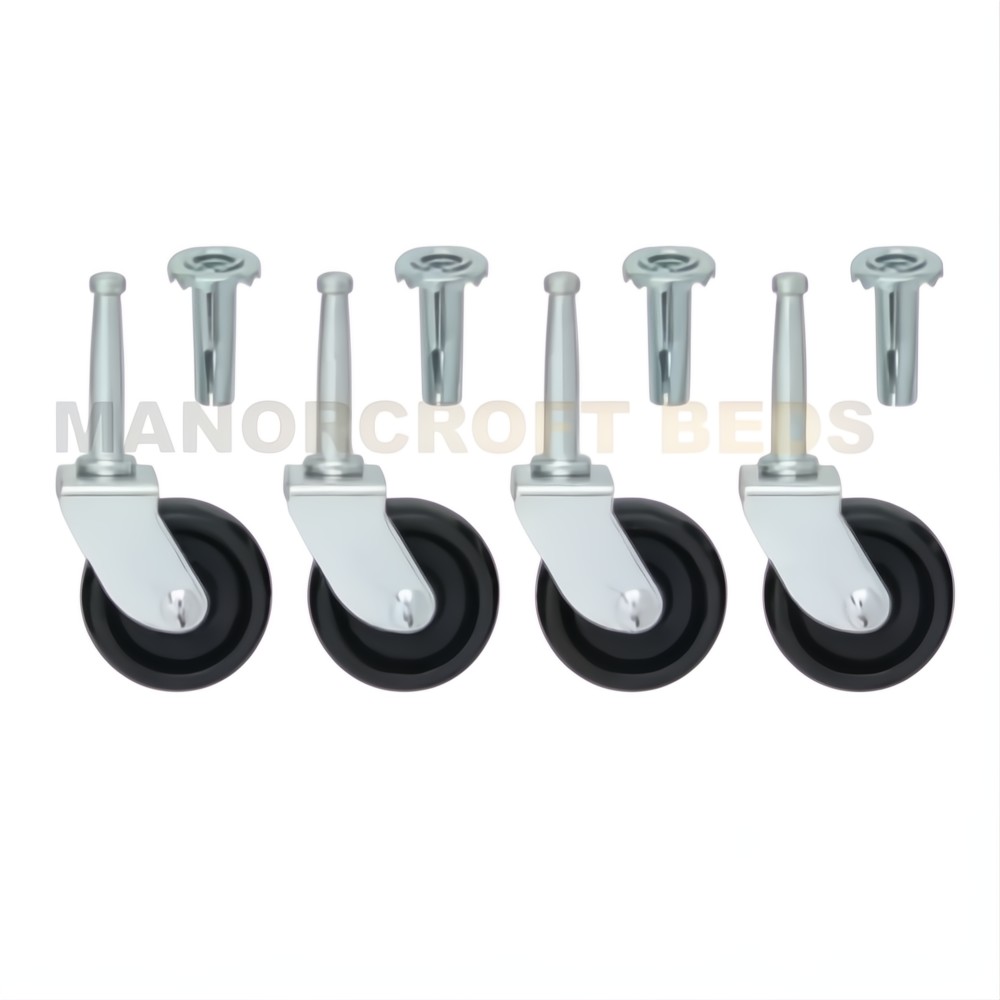 4x Swivel Castors Single Wheels Trolley Furniture Castors Nylon with Sockets