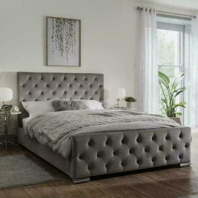 Monaco Plush Velvet Chesterfield Bed Frame