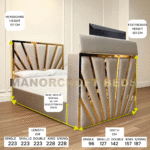 2025 Darsons Oslo  Gold Stripes Adjustable TV Bed Frame with Optional Ottoman Storage