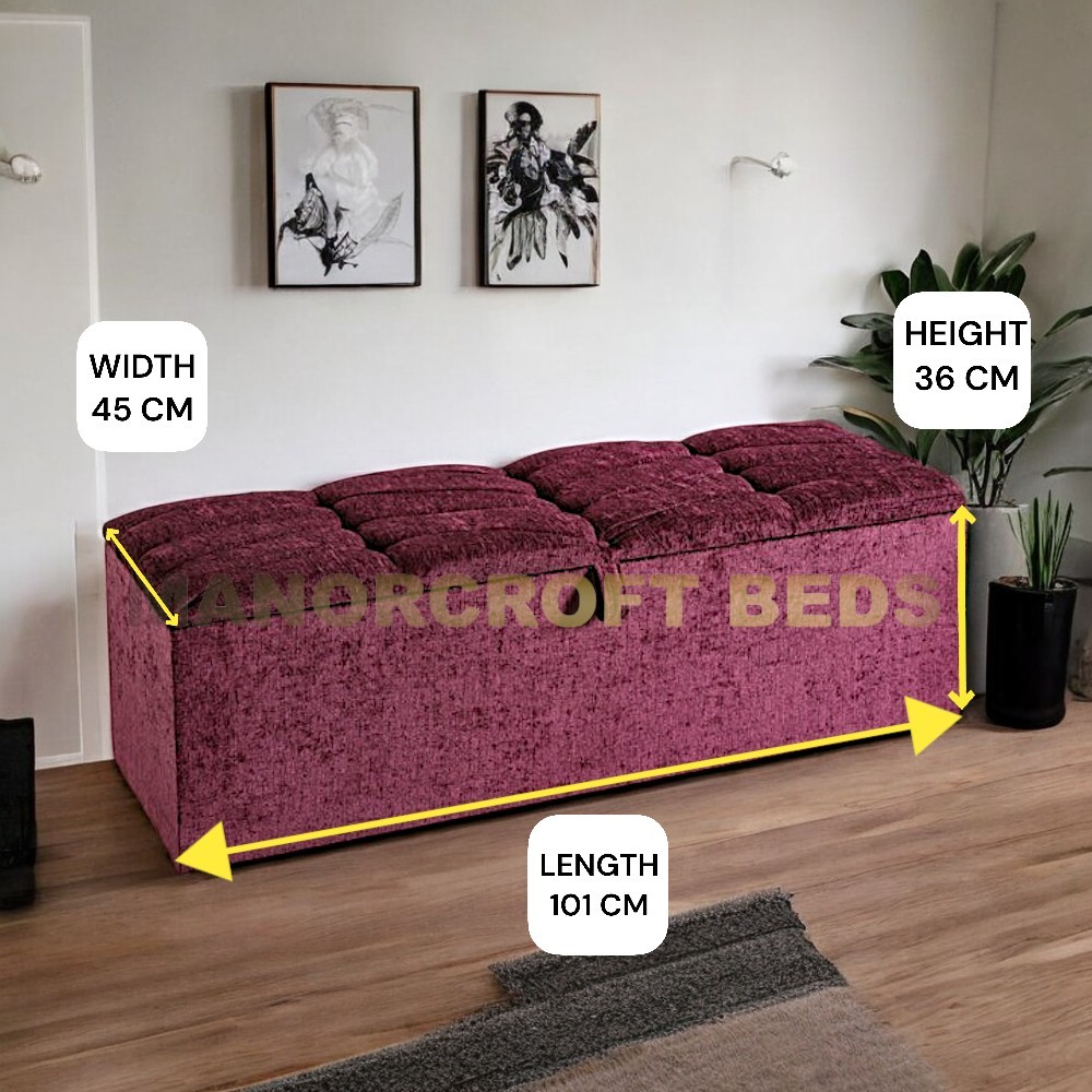 Large Ottoman Box Storage Box Blanket Box Fabric Lift Up Pouffe Footstool Seat