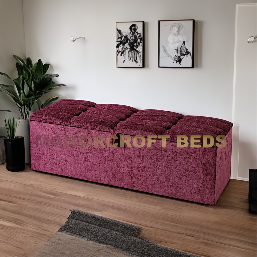 Large Ottoman Box Storage Box Blanket Box Fabric Lift Up Pouffe Footstool Seat