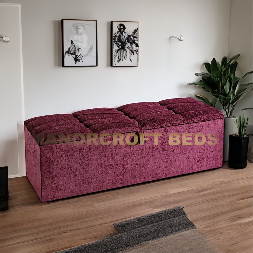 Large Ottoman Box Storage Box Blanket Box Fabric Lift Up Pouffe Footstool Seat
