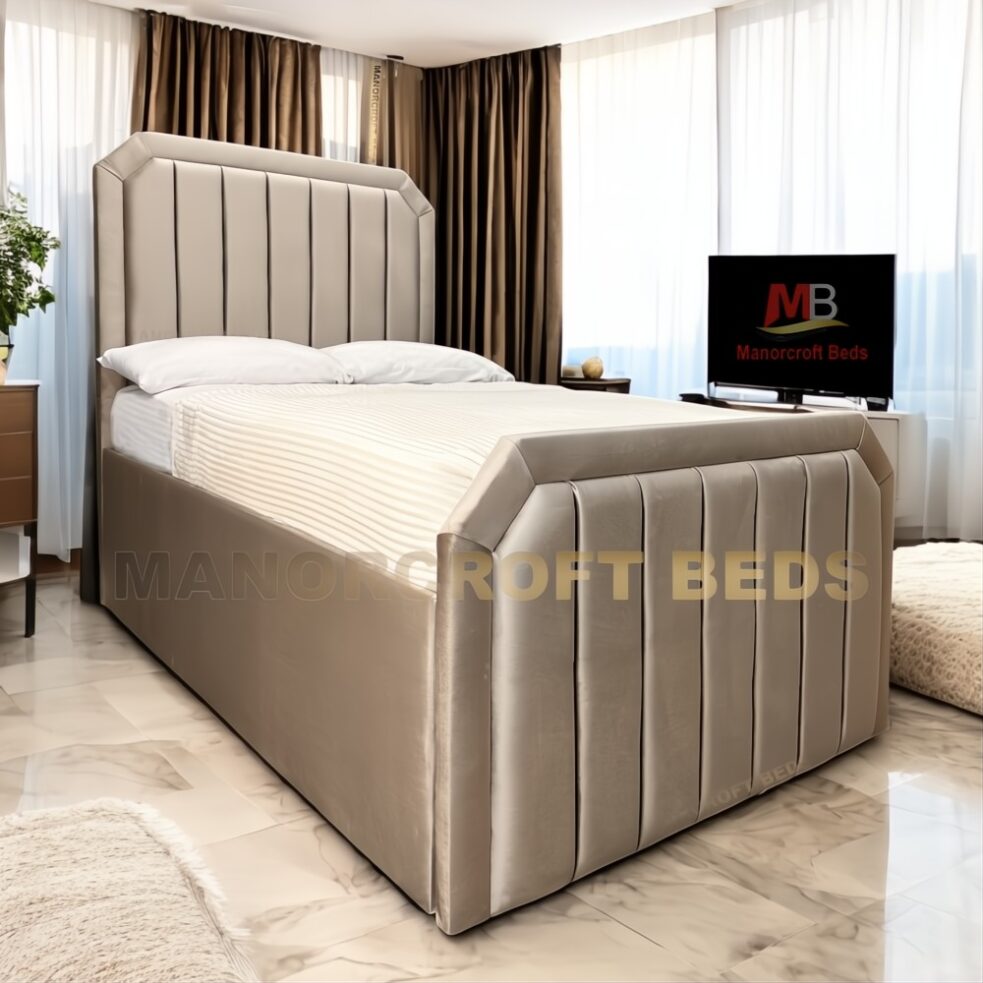 2025 Golden Bed Frame With Optional Ottoman Storage