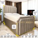 2025 Golden Bed Frame With Optional Ottoman Storage