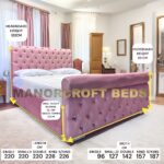 2025 Luton Bed With Studs Upholstered Designer Bed Frame With Optional Ottoman Storage