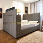 2025 Luther Electric Media TV Bed Frame with Optional Ottoman Storage +USB Socket
