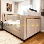 2025 Dorchester Upholstered Hugo TV Bed Frame with Optional Ottoman Storage +USB Cable