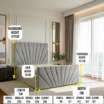 2025 Parallel Lined Designer Bed Frame With Optional Ottoman Storage