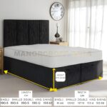 2025 Orchid Divan Ottoman Bed Base End Opening Gas Lift Linen Fabric