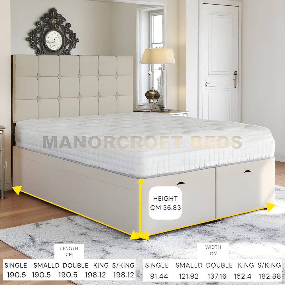 2025 Ottoman Divan base Storage End Lift-Fire Retardant