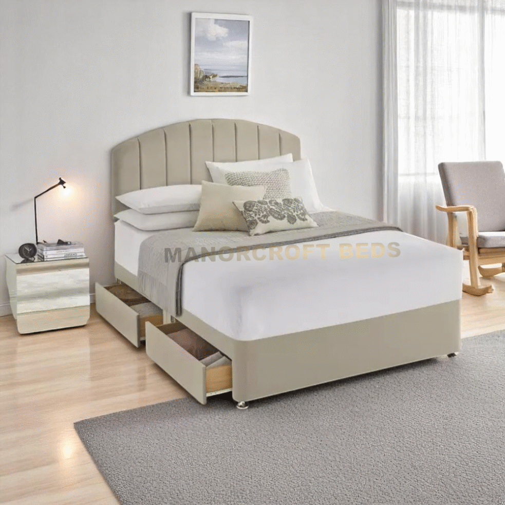 2025 Silentnight Kingsize 4 Drawer Divan Bed Base - Sandstone
