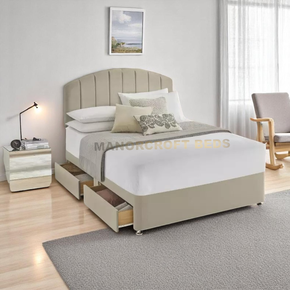 2025 Silentnight Kingsize 4 Drawer Divan Bed Base - Sandstone
