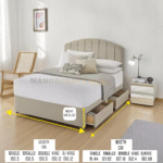 2025 Silentnight Kingsize 4 Drawer Divan Bed Base - Sandstone