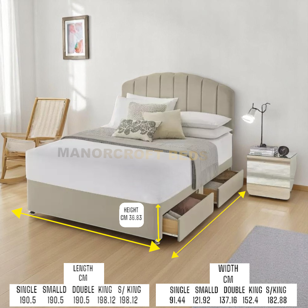 2025 Silentnight Kingsize 4 Drawer Divan Bed Base - Sandstone