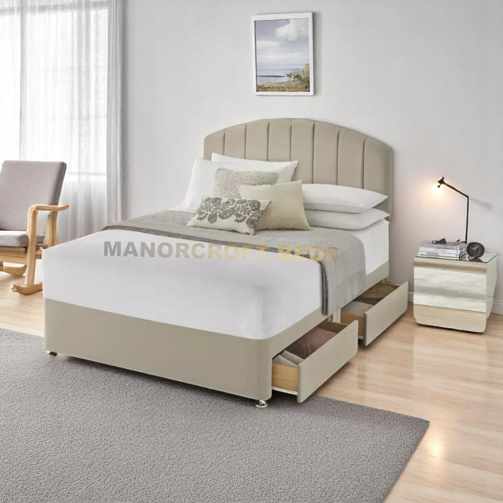 2025 Silentnight Kingsize 4 Drawer Divan Bed Base - Sandstone