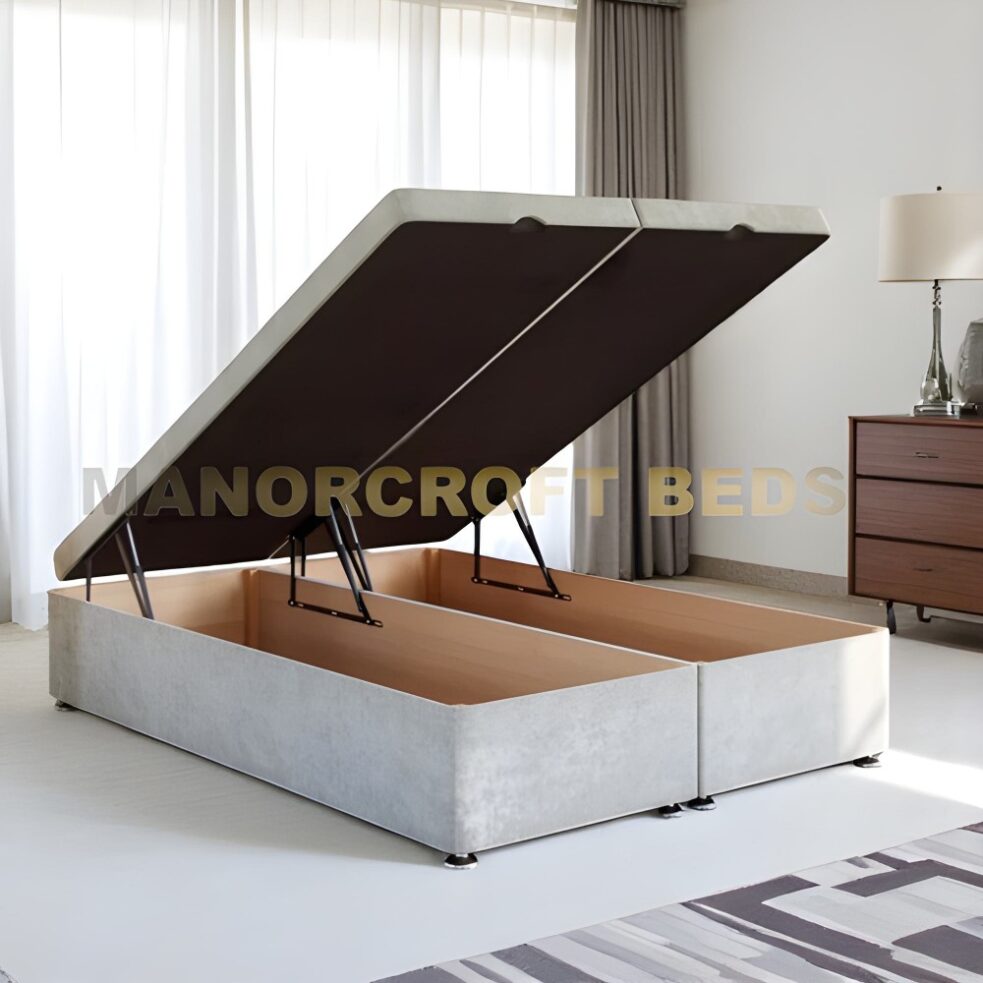 2025 Ottoman Storage End Lift Bed Base Fixed Chrome Glide Feet
