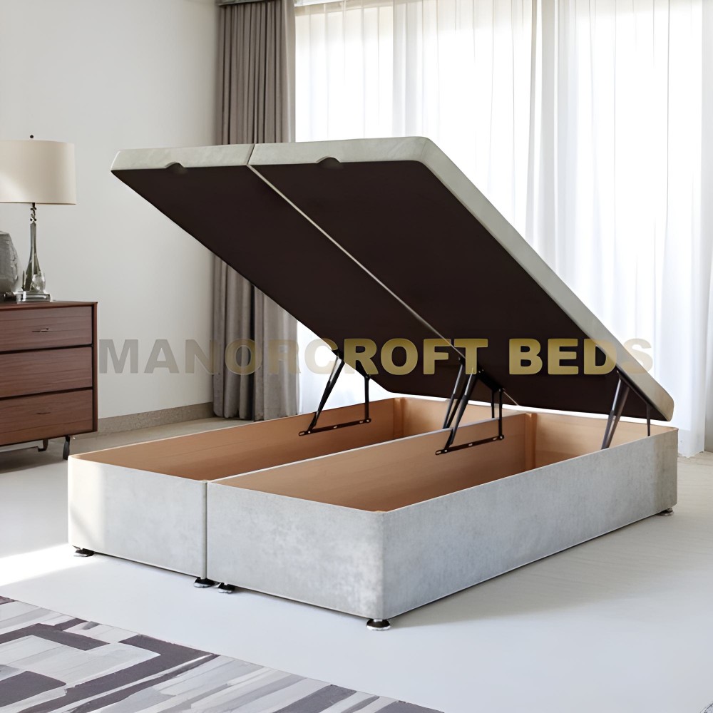 2025 Ottoman Storage End Lift Bed Base Fixed Chrome Glide Feet