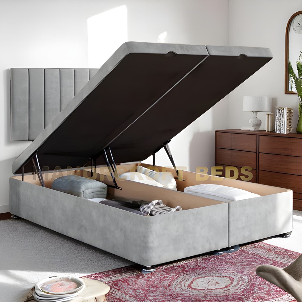 2025  Upholstered Ottoman Gas Lift Storage Divan Bed Frame Base With Lined