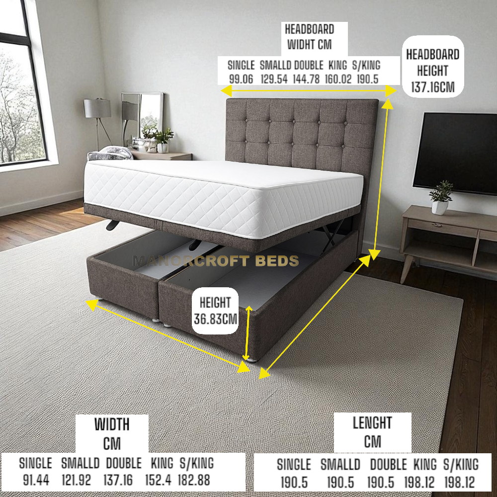 2025 Ottoman Storage Divan Bed Base Frame  Upholstered