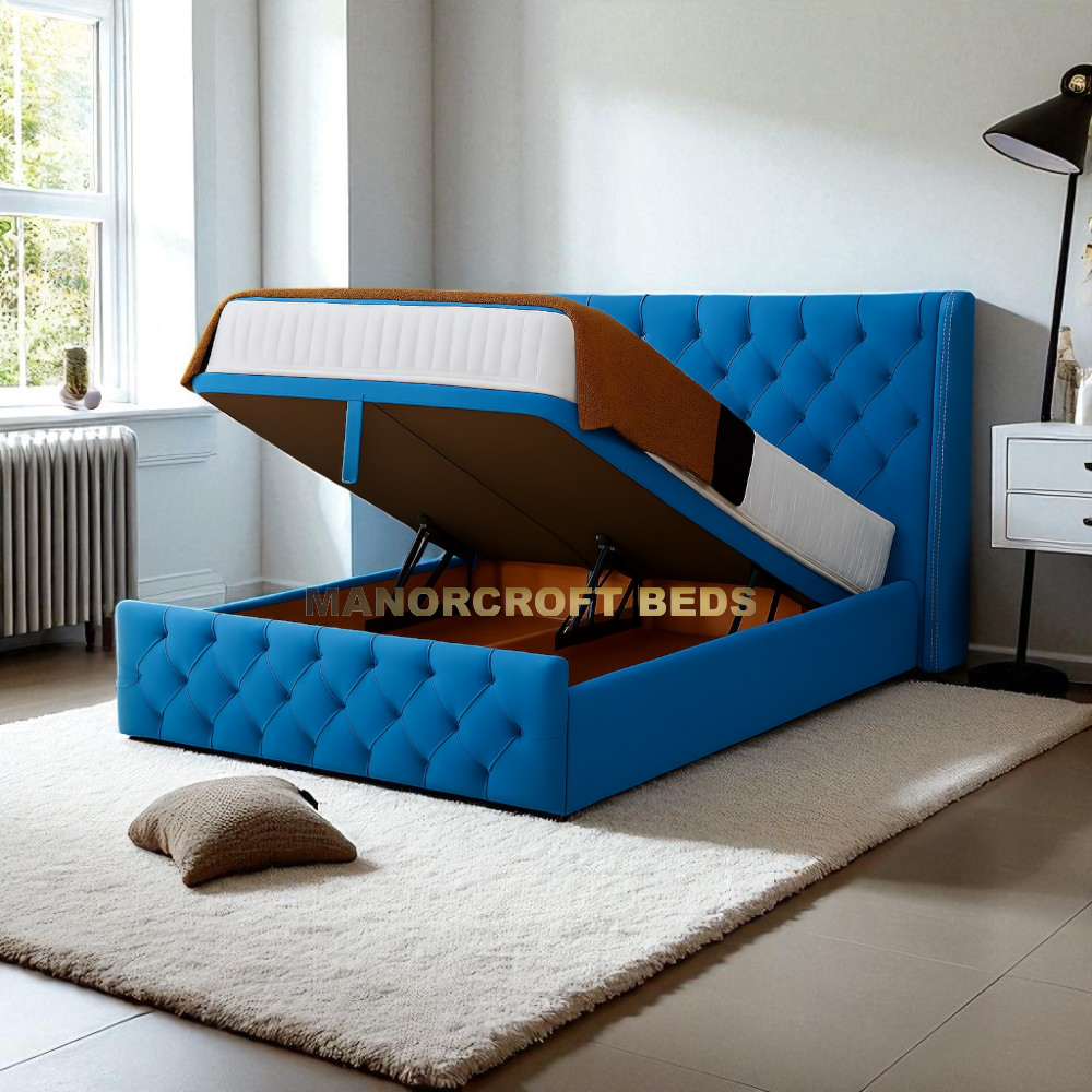 Premium Divan Bed Base Lift Ottoman Storage End Opening