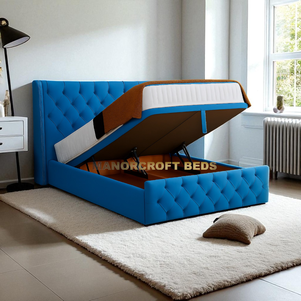 Premium Divan Bed Base Lift Ottoman Storage End Opening