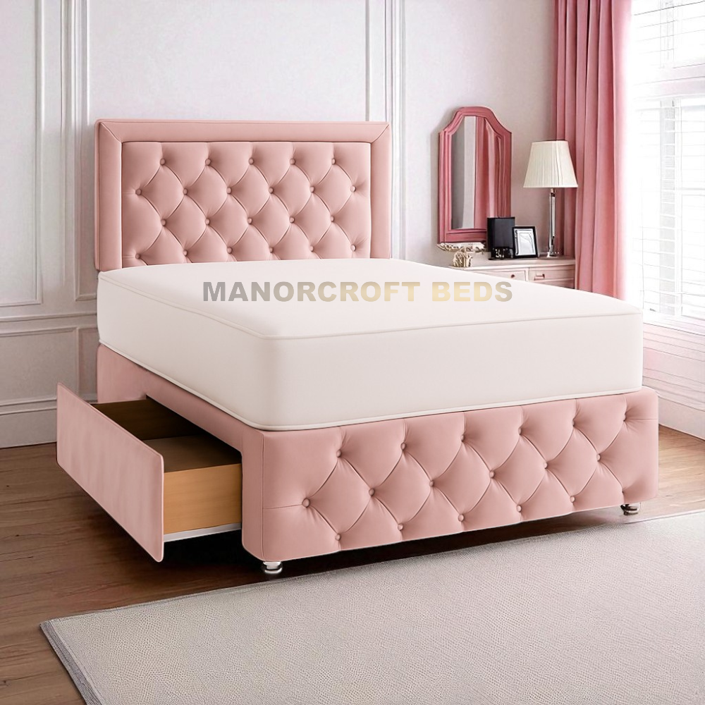 2025 Silentnight Kingsize 4 Drawer Divan Bed Base - Sandstone