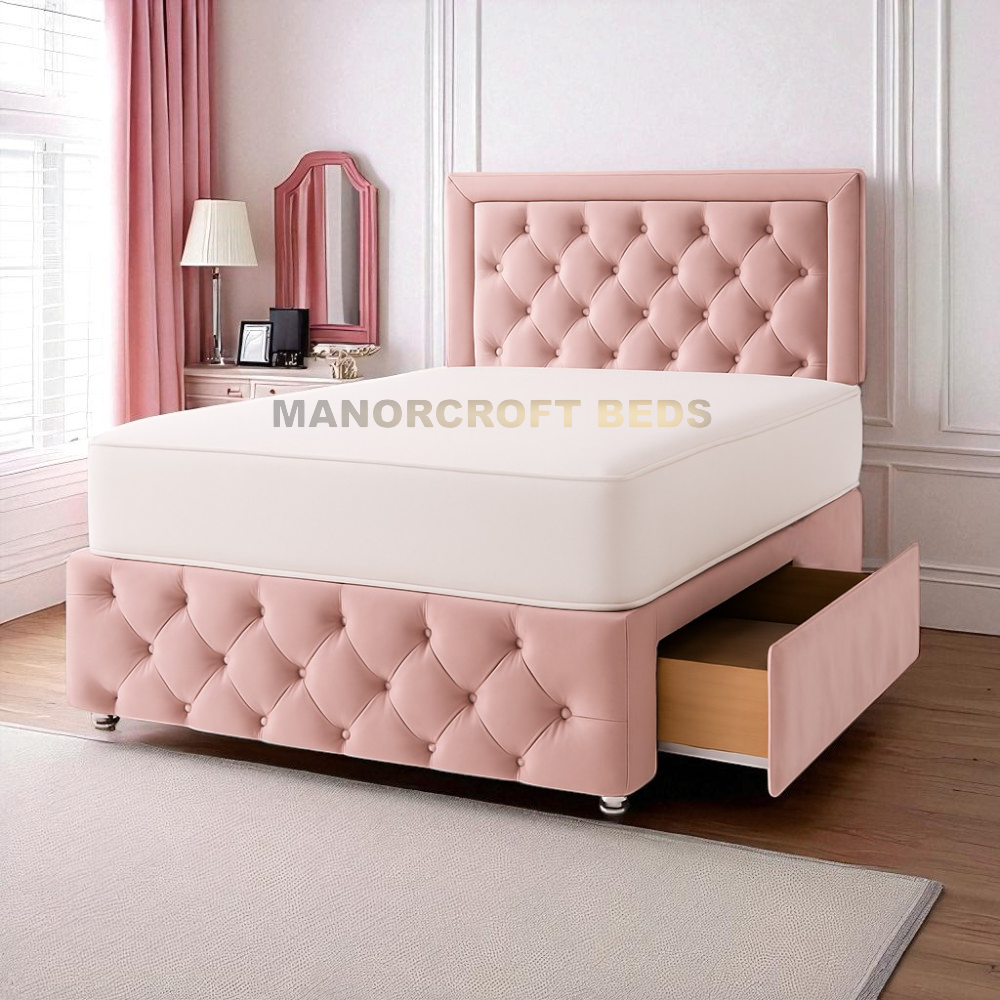 2025 Silentnight Kingsize 4 Drawer Divan Bed Base - Sandstone