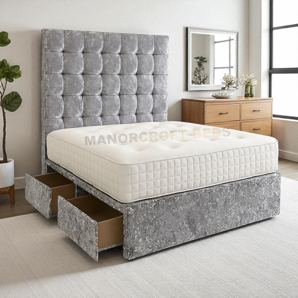2025 Chesterfield Divan Bed Set With Headboard 3FT 4FT6 Double 5FT king
