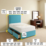 2025 Luxury Fabric Divan Bed Set With & Headboard 4FT6 Double 5FT KING