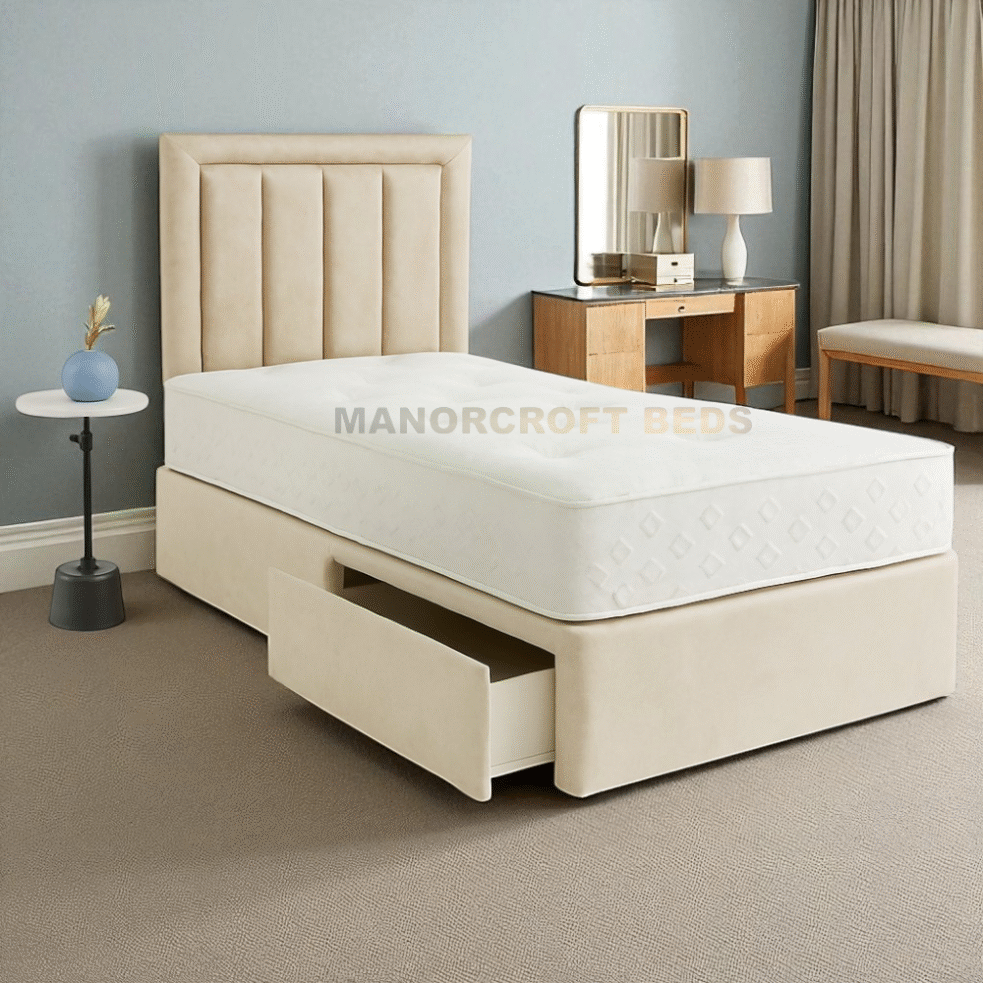Reinforced Divan Bed Set With Headboard 3FT 4FT6 Double 5FT king