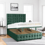 2025 Romio Soft Velvet Lift Up Divan Storage Ottoman Bed Base Headboard