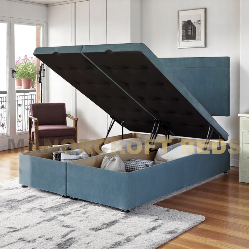 Premium Divan Bed Base Lift Ottoman Storage End Opening