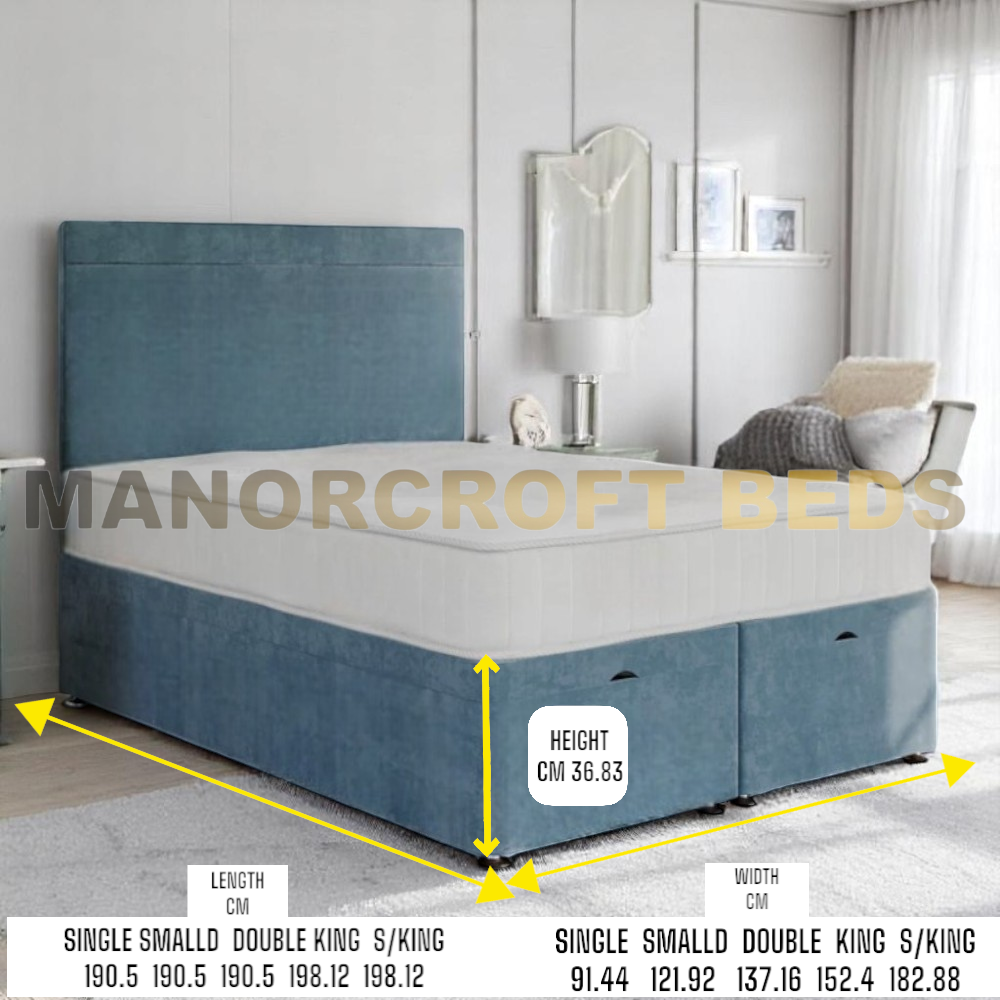 Premium Divan Bed Base Lift Ottoman Storage End Opening