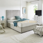 2025 Panel Bed Ottoman Gas Lift Storage Bed Frame with Vertical Panelled Headboard