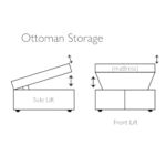 Upholstered Ottoman Storage Bed Divan Base with High Vertical Line Headboard