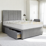 Grandeur Divan Bed Base With Storage Easy Assemble Fabric, 4Ft 4'6 5Ft, And 6ft Sizes