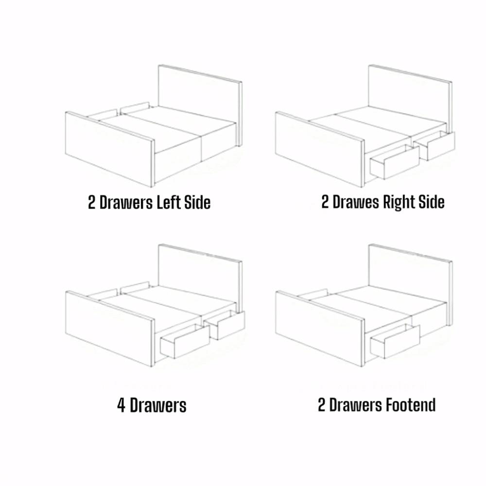 2026 Grandeur Divan Bed Base With Storage Easy Assemble Fabric, 4Ft 4'6 5Ft, And 6ft Sizes