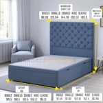 2025 Ottoman Storage Divan Bed Base Frame Chesterfield Headboard Velvet Upholstered