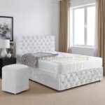 2025 Crushed Velvet Divan Bed Set With Headboard - Footboard & Drawers