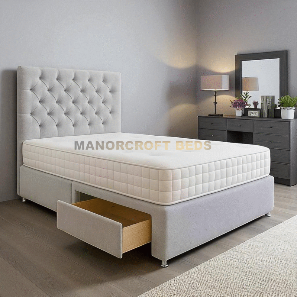 2025 Chesterfield - Storage Divan Draws Bed Set In Plush Fabric