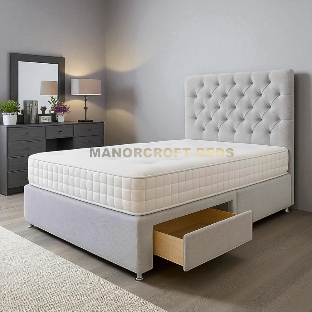 2025 Chesterfield - Storage Divan Draws Bed Set In Plush Fabric