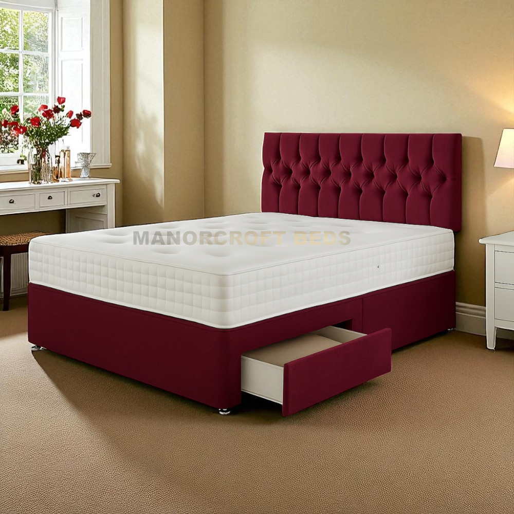 2025 Plush Velvet Divan Bed Set With -Headboard & Footboard
