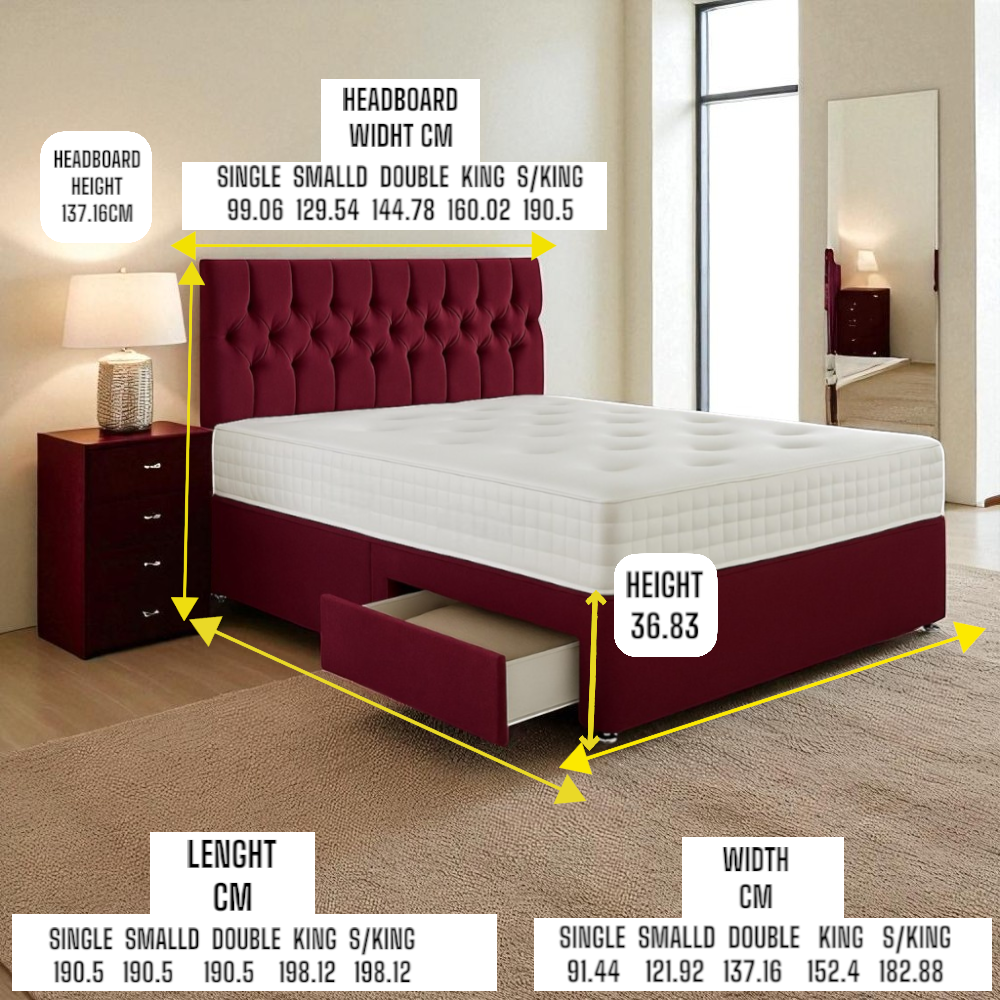 2025 Plush Velvet Divan Bed Set With -Headboard & Footboard