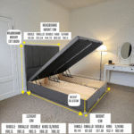 Ottoman Bed Divan Storage Plush Velvet + Panel Bed Head - Foot Lift Gas Lift