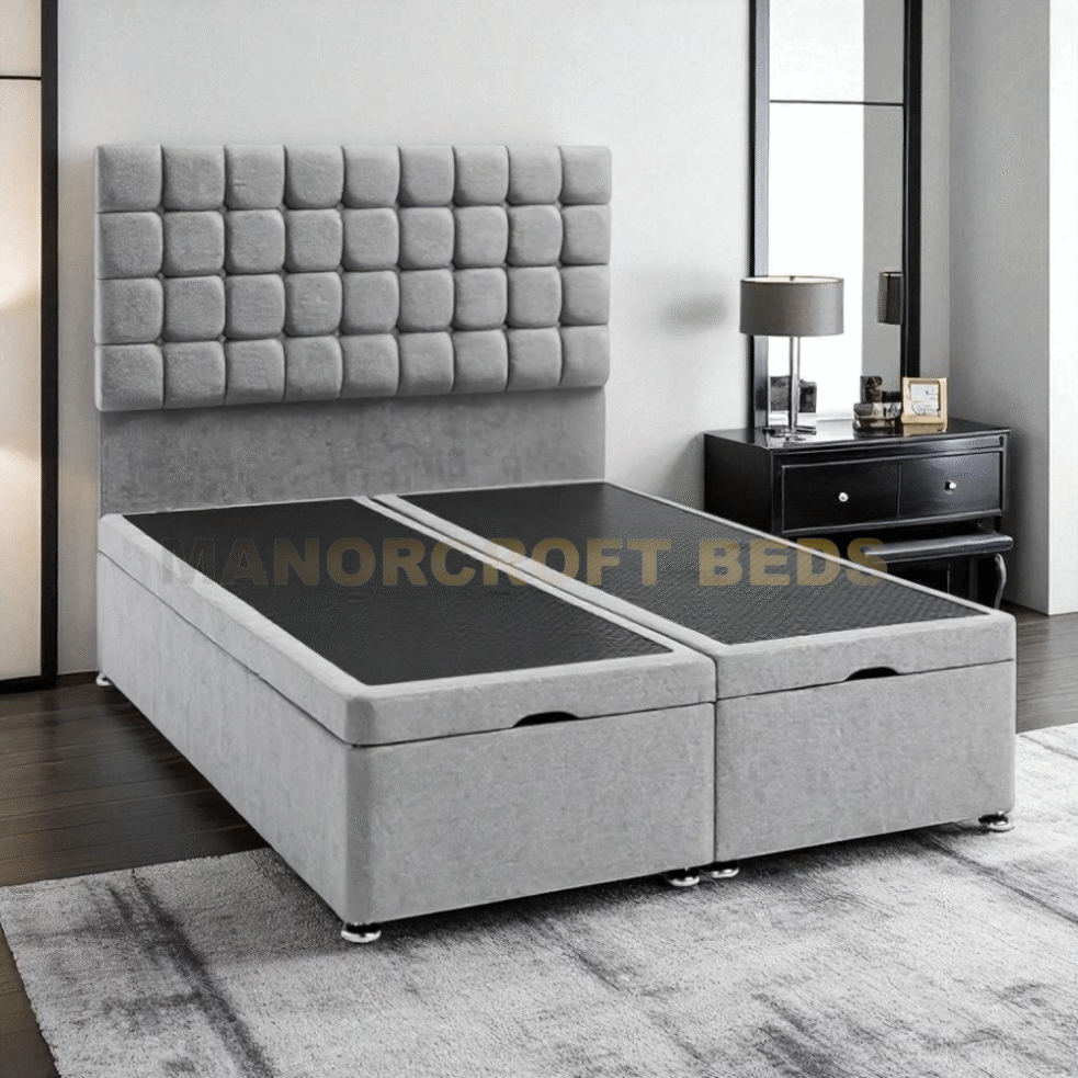 2025 Italian Style Soft Velvet Divan Lift Up Storage Bed Base