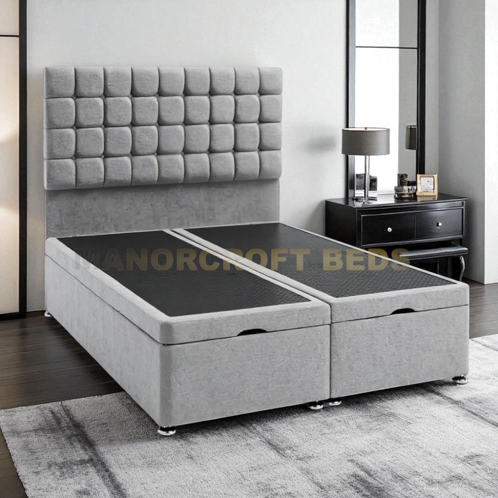 2025 Italian Style Soft Velvet Divan Lift Up Storage Bed Base