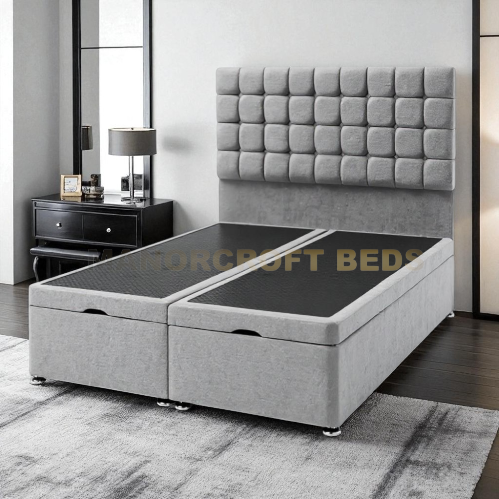 2025 Italian Style Soft Velvet Divan Lift Up Storage Bed Base