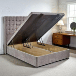 2025 Star Velvet Lift Up Divan Storage Ottoman Bed Base